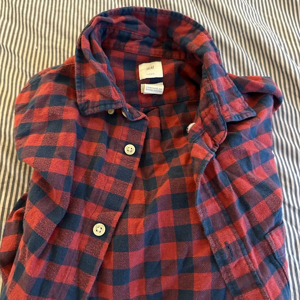 H&M Red and Blue Checkered Shirt